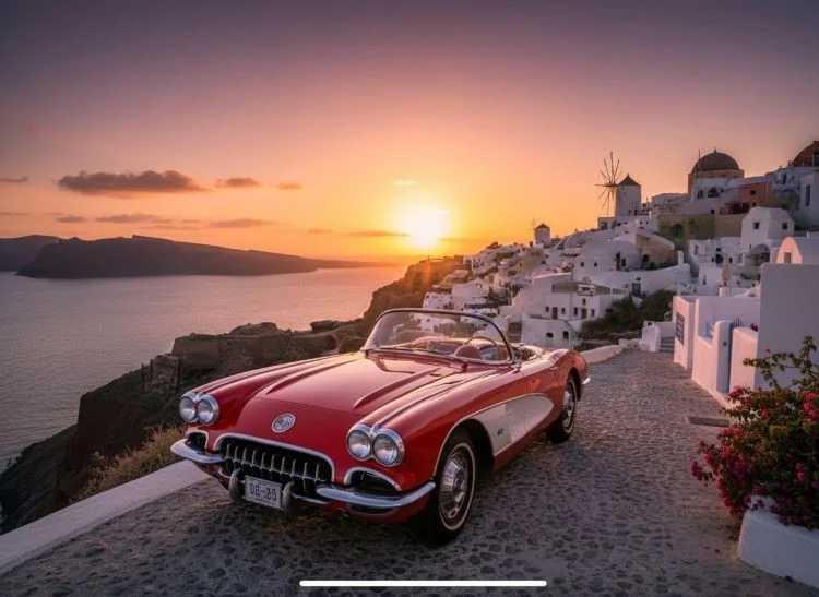 Classic Corvette at Sunset